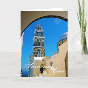 Santorini, tarjeta de Grecia