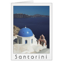 Santorini, tarjeta de Grecia (espacio en blanco