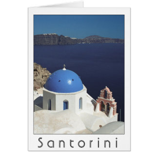 Santorini, tarjeta de Grecia (espacio en blanco
