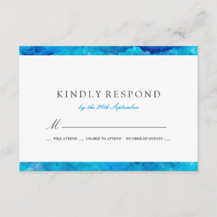 Sapphire Abstract Watercolor Wedding RSVP