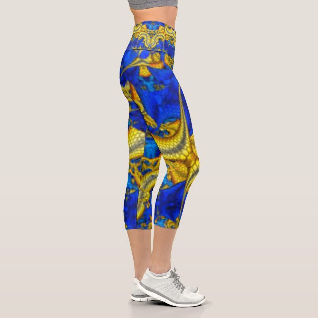Sapphire Azul Serpentino Avatar Hiphugger Leggings (Derecha)