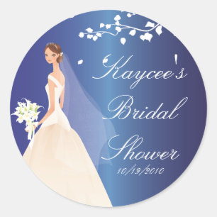 Sapphire Blue Bride Bridal Bridal Shower Pegatina