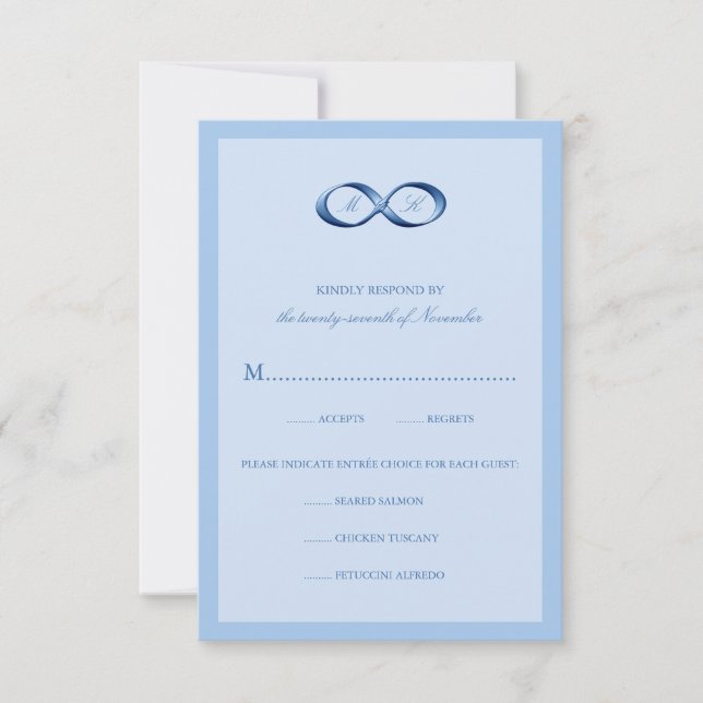 Sapphire Blue Infinity Hand Clasp Wedding RSVP (Anverso)