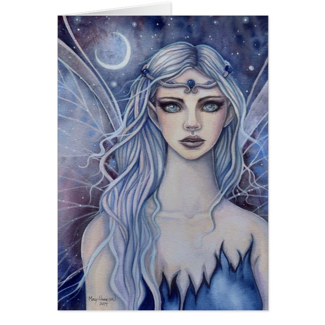 Sapphire Fairy Fantasy Watercolor Art (Frente)