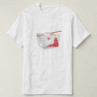 Saque la camiseta china de la comida