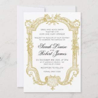 Sarah - Invitación a la boda formal Oro antiguo