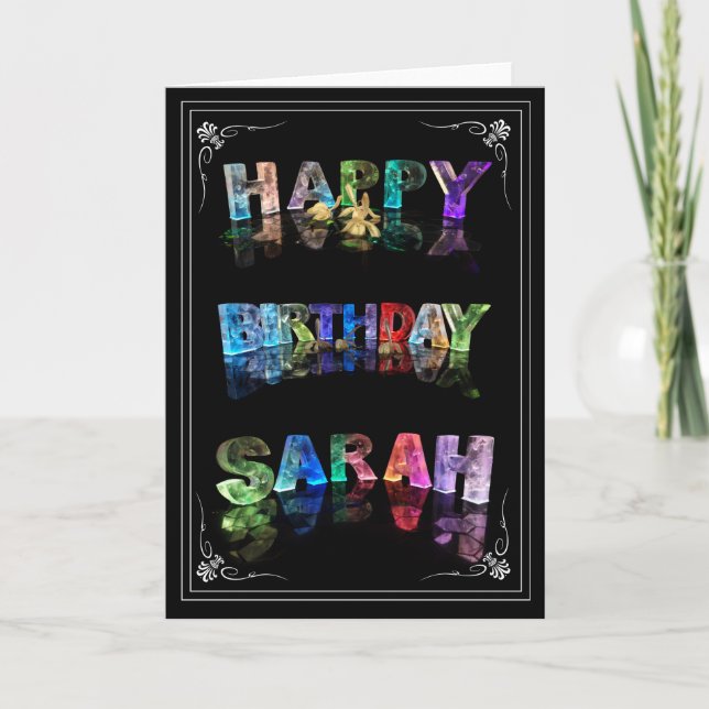 Sarah - nombre en la tarjeta de felicitación de (Anverso)
