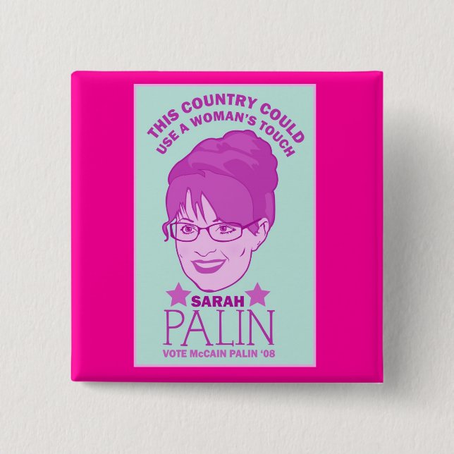 Sarah Palin, botón del tacto de la mujer (Anverso)
