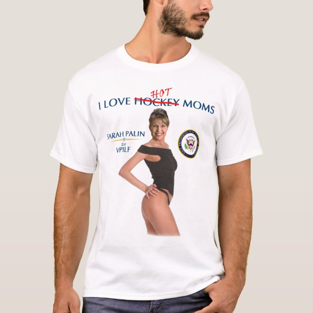Sarah Palin - camiseta caliente de las mamáes del (Anverso)