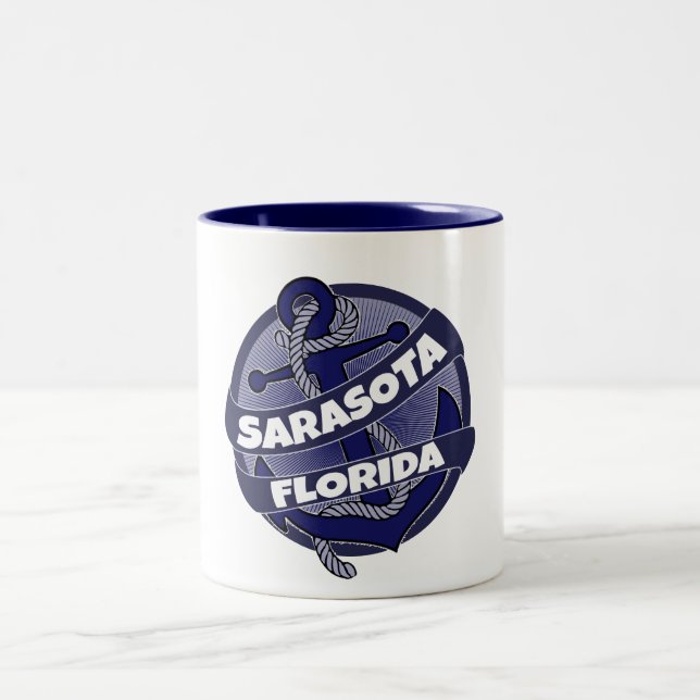 Sarasota Florida ancla giratoria taza de café (Centro)