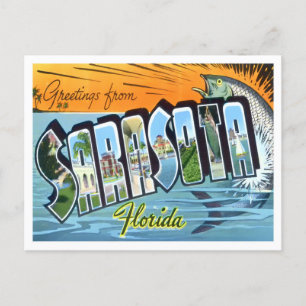 Sarasota, postal de las grandes letras antiguas de