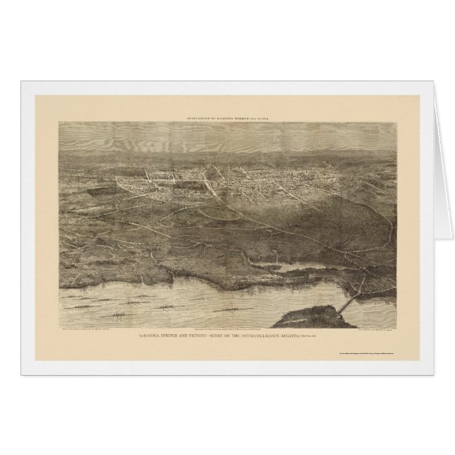 Saratoga Springs, mapa panorámico de NY - 1874 (Anverso (Horizontal))