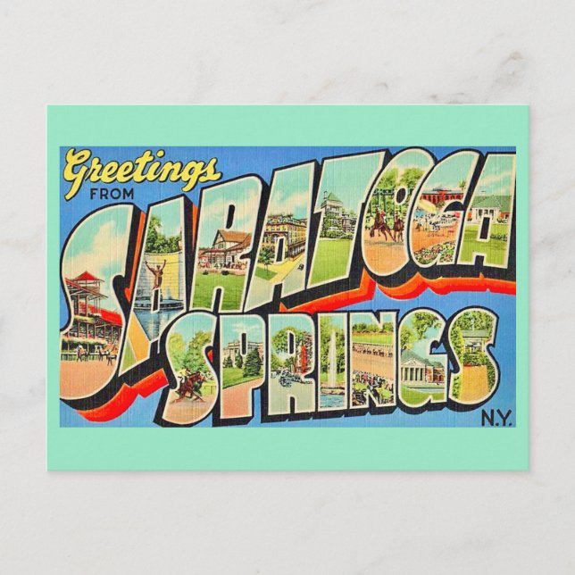Saratoga Springs NY Postal Antigua (Anverso)
