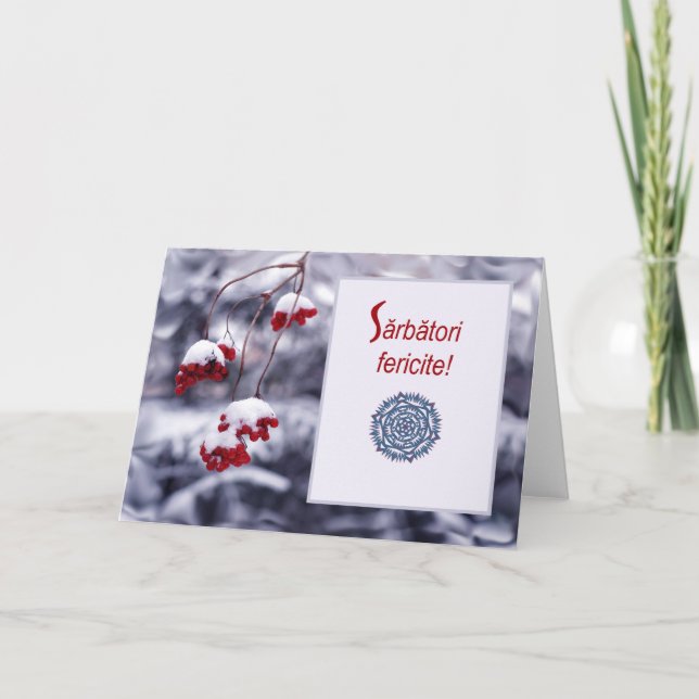 Sarbatori fericite, tarjeta de Navidades rumanos (Anverso)