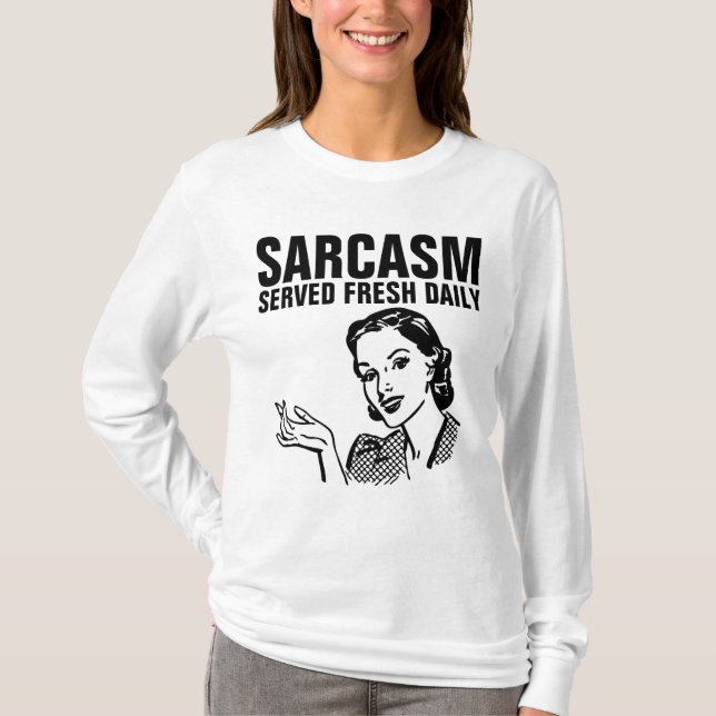 SARCASM SIRVIÓ Camisetas REtro FRESCO DIARIO (Anverso)