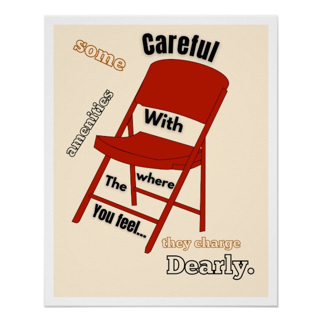 Sarcastic Chair Quote Funny Dark Humor Poster (Anverso)