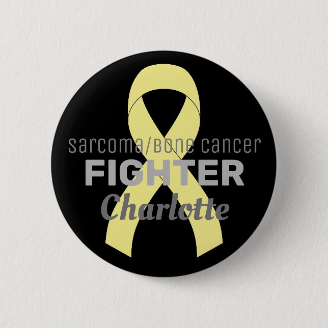 Sarcoma / Cinta de cáncer de huesos Botón negro (Anverso)