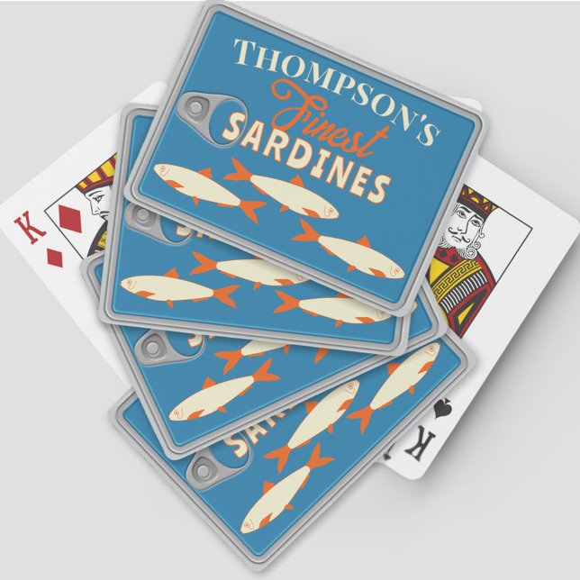 Sardinas Pescado Enlatado Cartas de Poker Personal (Personalized Sardines Tinned Fish Playing Cards,)