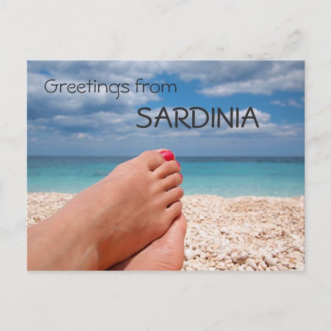 Sardinia beach greetings postal de texto (Anverso)