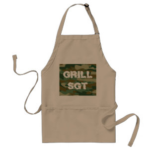 Sargento de parrillada BBQ delantal con camuflaje