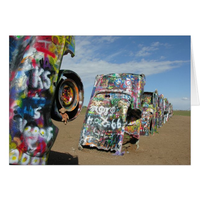 Saru en Cadillac Ranch (Anverso (Horizontal))