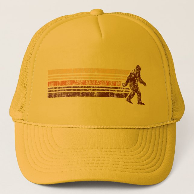Sasquatch apenó el gorra retro del camionero del (Anverso)