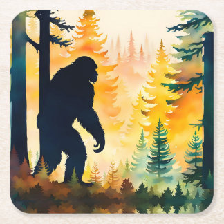 Sasquatch en el bosque Posavasos de papel