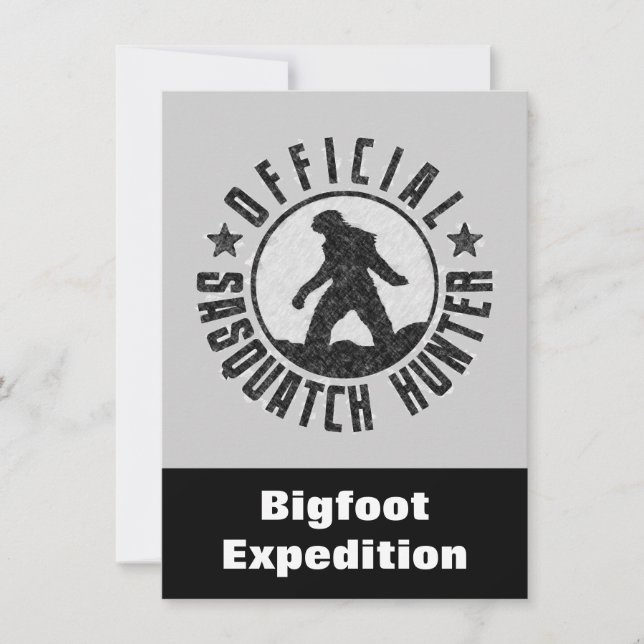 Sasquatch Hunter: Invitación divertida para encont (Anverso)