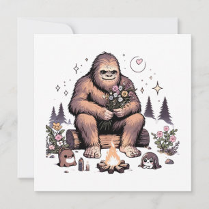 Sasquatch sosteniendo flores