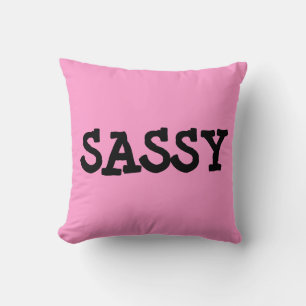 SASSY, almohada de lanzamiento de algodón, rosa