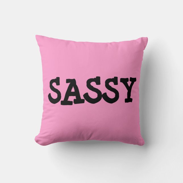 SASSY, almohada de lanzamiento de algodón, rosa (Anverso)