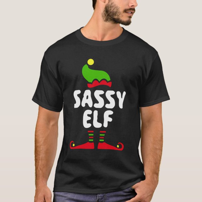 Sassy Elf T-Shirt Matando Navidades Vestir Camisa (Anverso)