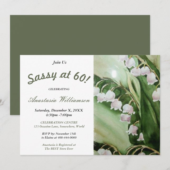 SASSY POR INVITACIÓN DE 60 PARTES (Anverso / Reverso)