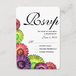 Sassy Spring Flowers Tarjeta RSVP de boda moderna