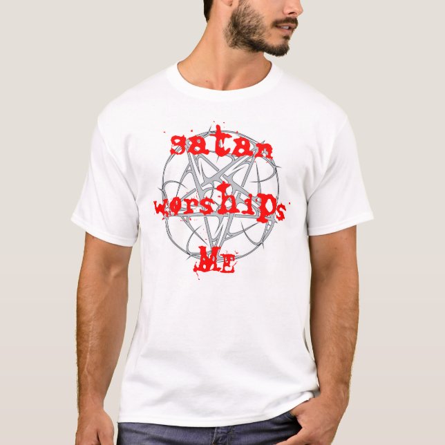 satan me adora camiseta (Anverso)