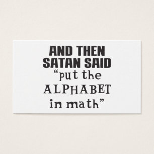 Satan Said Colocó Alfabeto En Math Funny College T