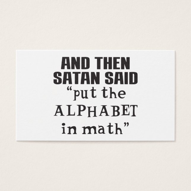 Satan Said Colocó Alfabeto En Math Funny College T (Frente)