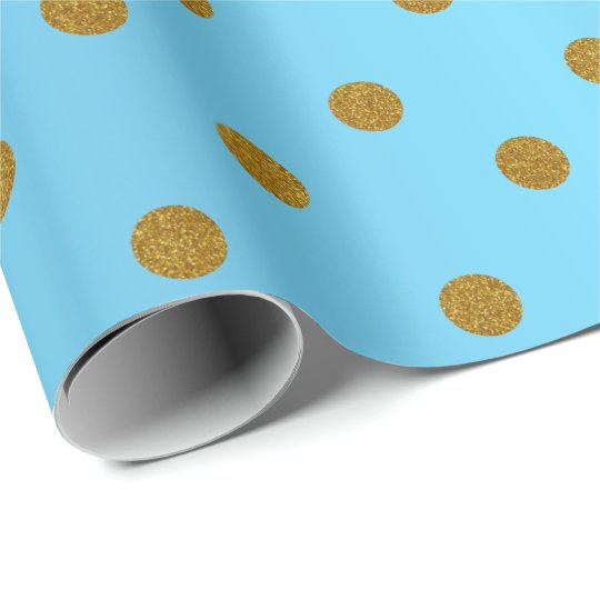 Satén de los lunares y de los azules cielos del papel de regalo
