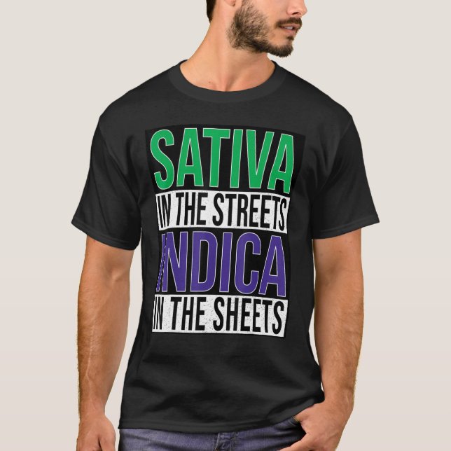 Sativa de la graciosa camiseta Stoner masculina en (Anverso)