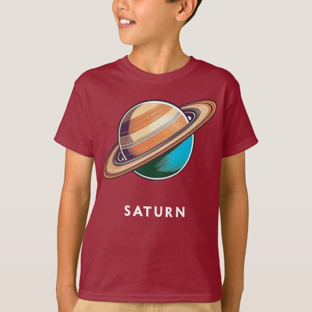 Saturno / Saturno - Camiseta de té planetario clás (Anverso)