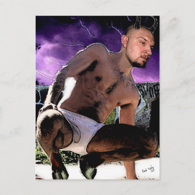 Satyr caliente en la postal Briefs (Anverso)