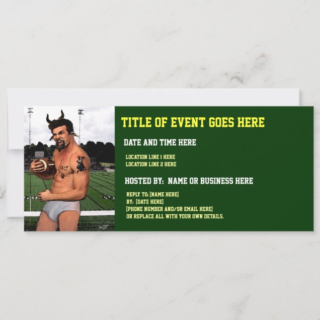 Satyr de fútbol en resumen invitaciones Personaliz (Anverso)