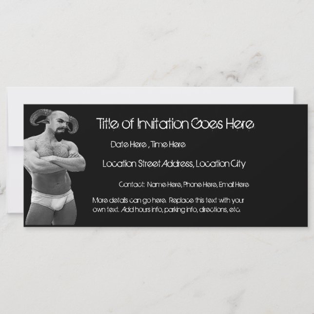 Satyr in Briefs II Invitaciones (de dos lados) (Anverso)