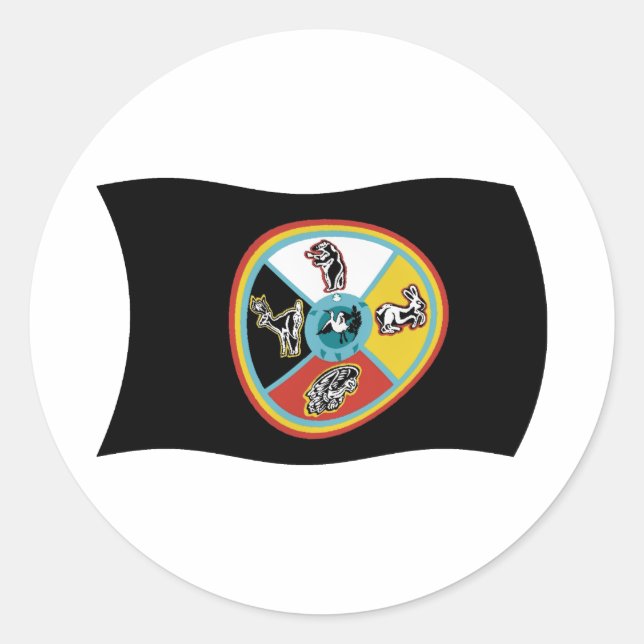 Sault Ste Pegatina de la bandera de la tribu Marie (Anverso)