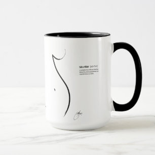 "Saunter" la taza 15oz con la definición escrita