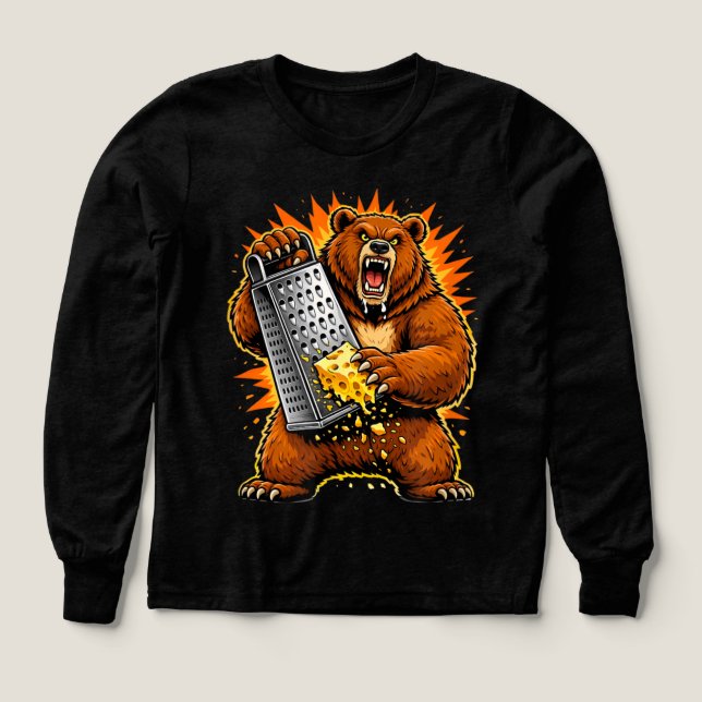 Savage Bear Grating Cheese | Funny Aggressive Anim (Diseño frontal)