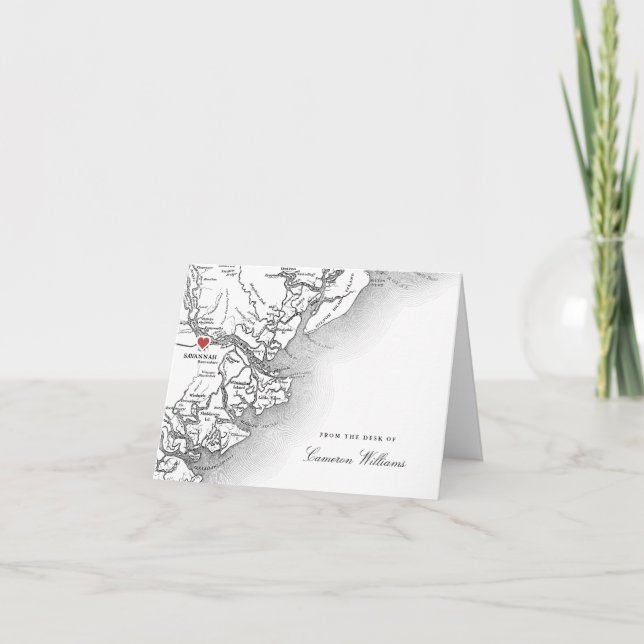 Savannah GA Elegante mesa en blanco y negro de (Anverso)