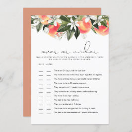 SAVANNAH Peach Over Bajo Tarjeta De Juego Baby Sho