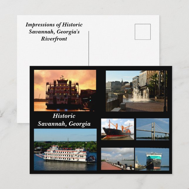 Savannah, tarjeta postal de vacaciones de Georgia (Anverso / Reverso)