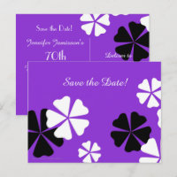 Save Date 70th Birthday Party Purple Invitación